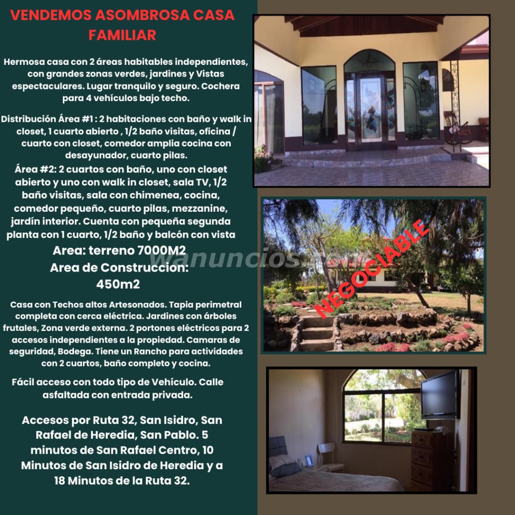 700.000 US$ - VENDEMOS ASOMBROSA CASA FAMILIAR HEREDIA (San Rafael)