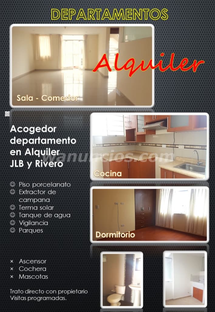 1.400 Soles - Alquilo Departamentos ubicados en José Luis Bustamente y Rivero. (José Luis Bustamante