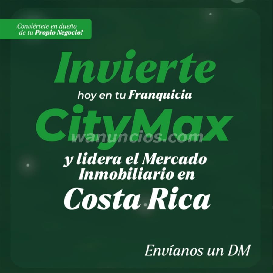 Invierte en una franquicia inmobiliaria con respaldo y crecimiento en San José (San José)