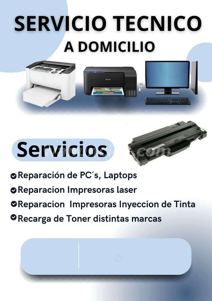 Servicio Tecnico Impresoras Laser Tinta Pc Laptop recarga de Toner (Guatire)