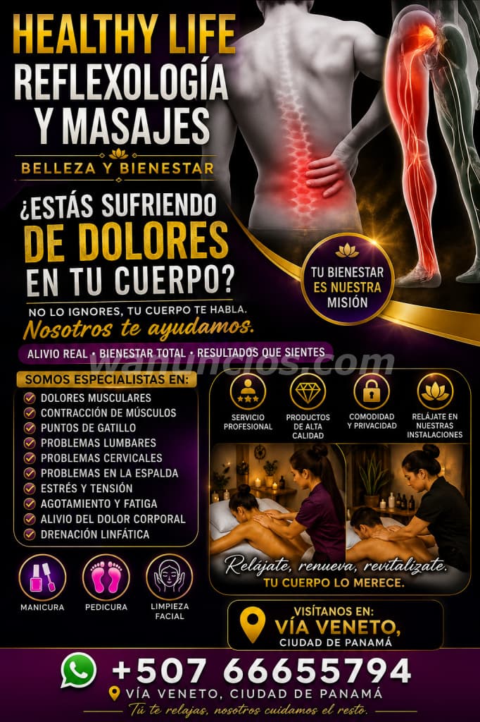 Reflexologia Terapia Masaje para Problemas cervicales y Lumbares (Panamá)