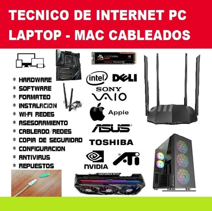 SERVICIO TECNICO A INTERNET PC LAPTOP CABLEADOS (LIMA METROPOLITANA)