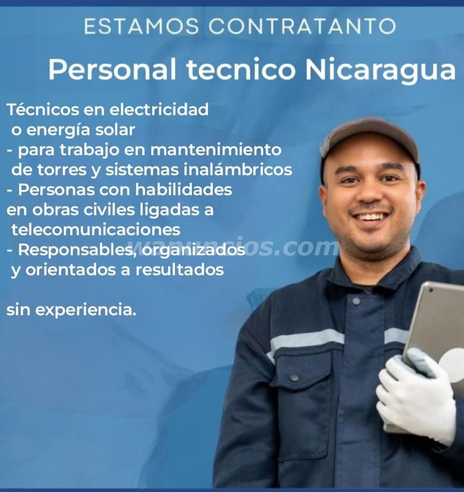 Empleo para construcción,instalaciones de estructura. (Managua)