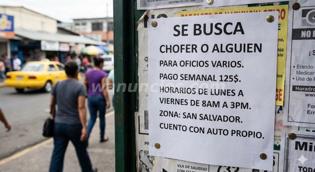 Necesito un hombre para oficios varios principalmente chofer (San salvador)