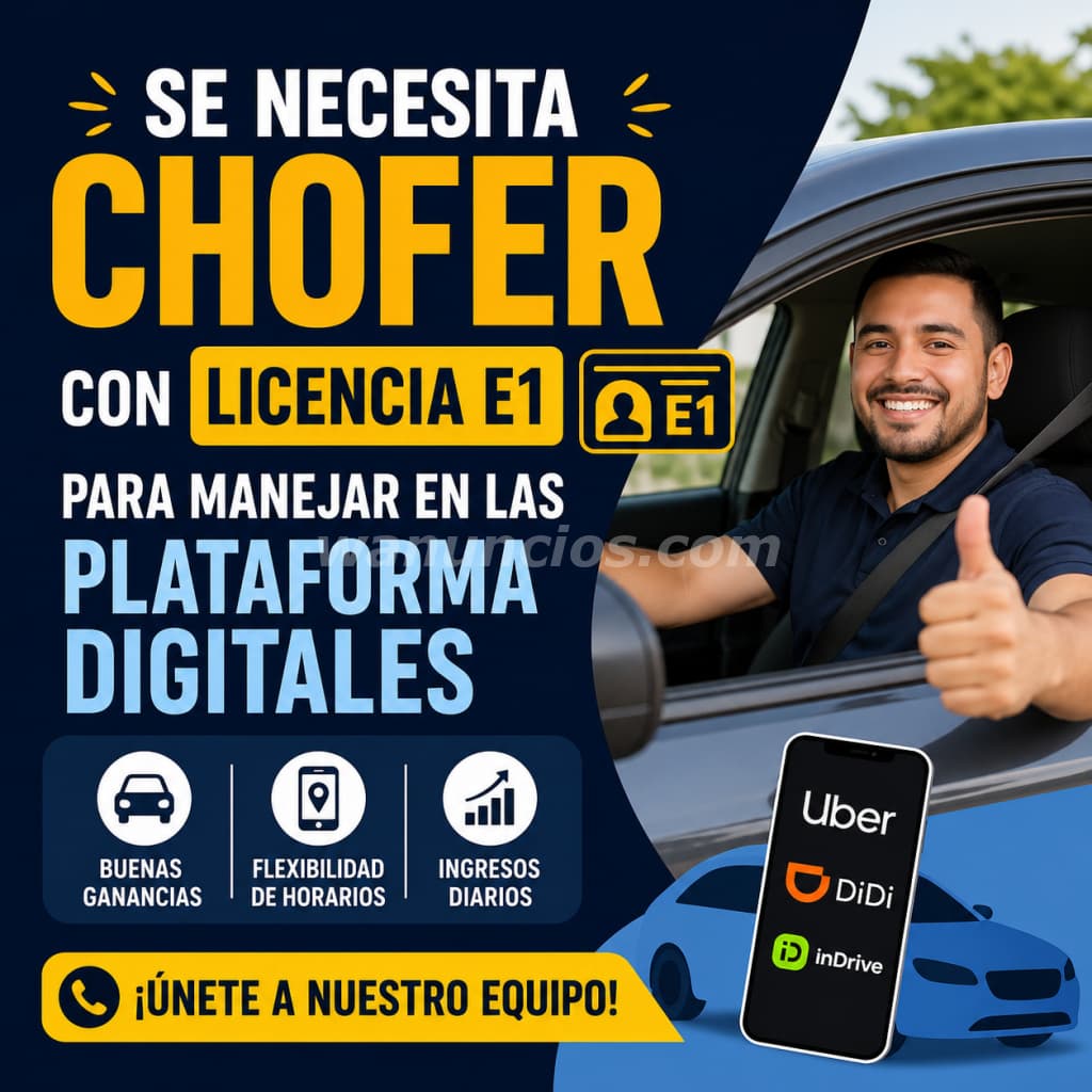 Chofer para plataforma digitales indriver (Panama)