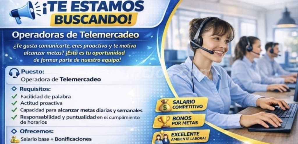 Ofrecemos excelente oferta laboral contratación inmediata (San José)