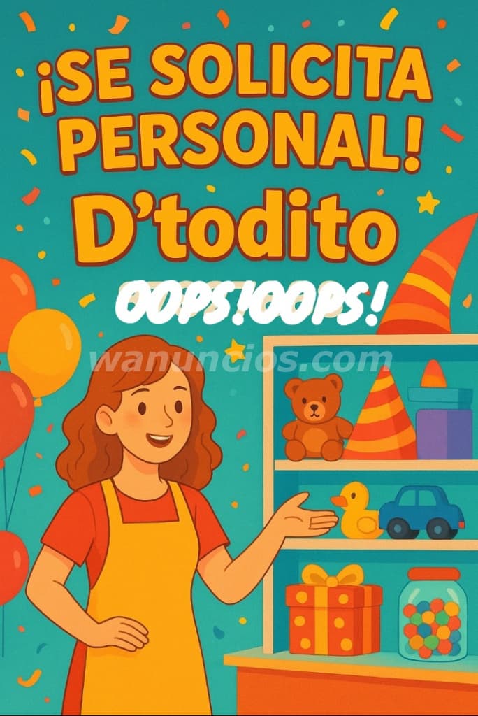 SE BUSCA PERSONAL PARA TIENDA DE JUGUETES Y DECORACIONES (Managua)