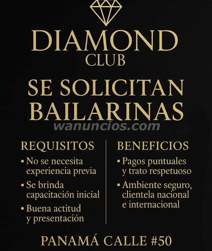 Se busca bailarina para night club lujoso (Ciudad de Panamá)