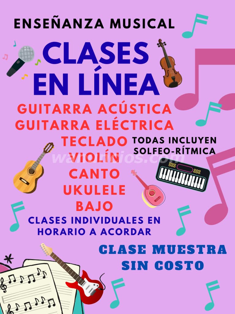CLASES DE INSTRUMENTOS MUSICALES EN LÍNEA, ENSEÑANZA MUSICAL (Clases en Línea)