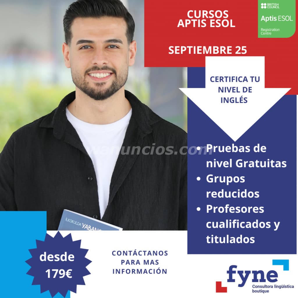 FYNE FORMACION CURSOS APTIS ESOL ONLINE/PRESENCIALES (MADRID)