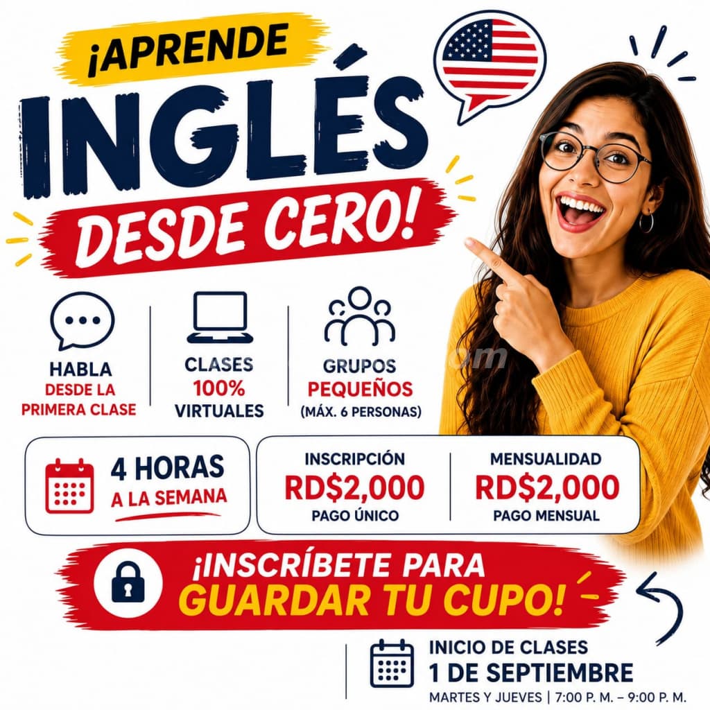 INGLÉS DESDE CERO! | Clases Virtuales en Grupos Pequeños (Santo Domingo Este)