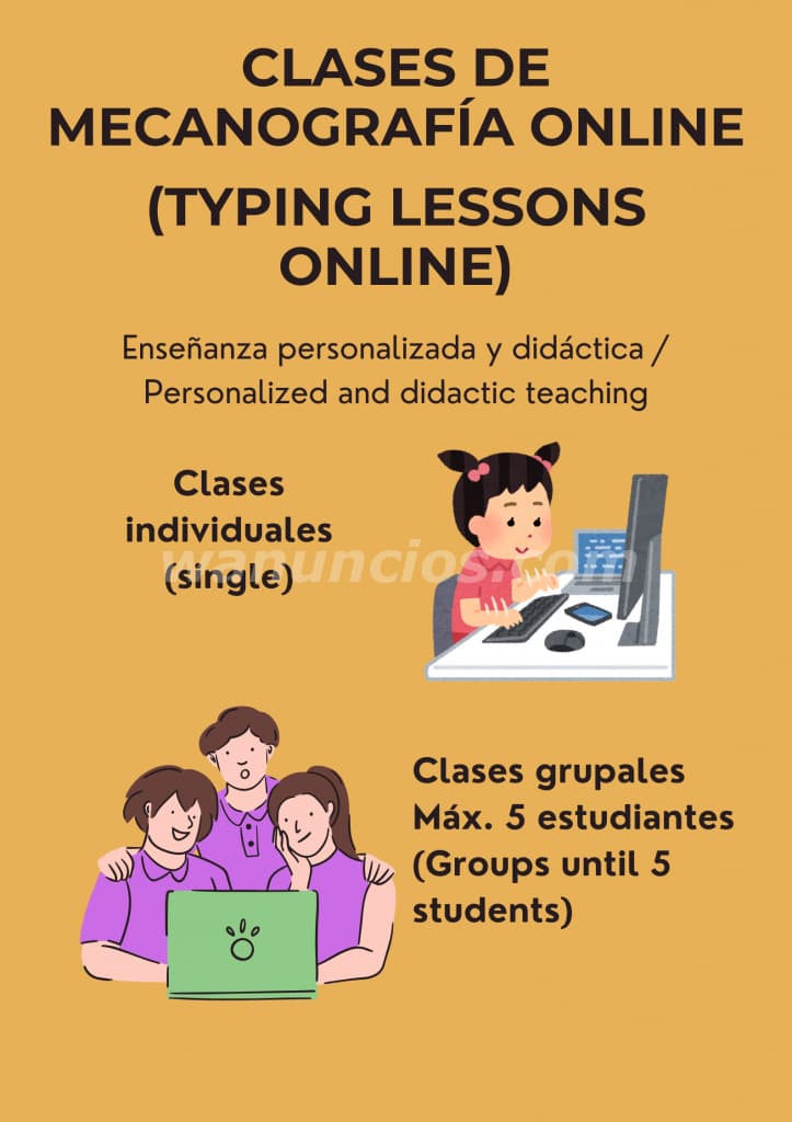Clases de mecanografía virtuales y presenciales