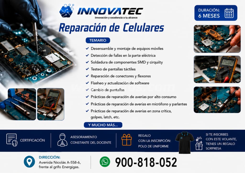 Curso de Reparación de Celulares | Aprende desde Cero con Certificación (Ate)