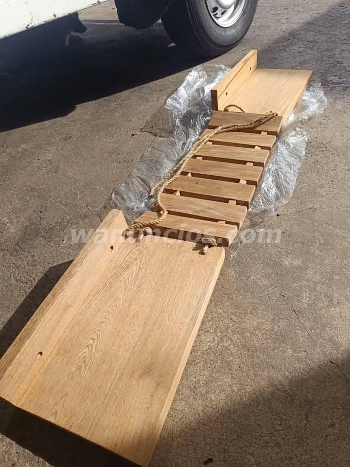 60 US$ - puente para gatos en madera roble macizo natural, sellado con cera de abeja (pueblo nuevo)