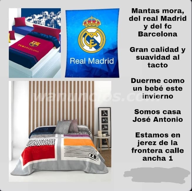 Mantas real Madrid fc Barcelona y mora jerez de la frontera (Jerez de la fra calle ancha)
