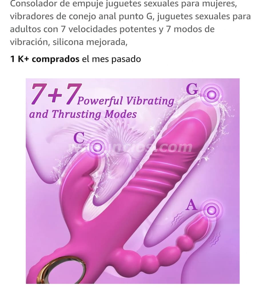 30 US$ - Vibrador con 7 niveles de potencia para máximo placer (Vista hermosa) 2
