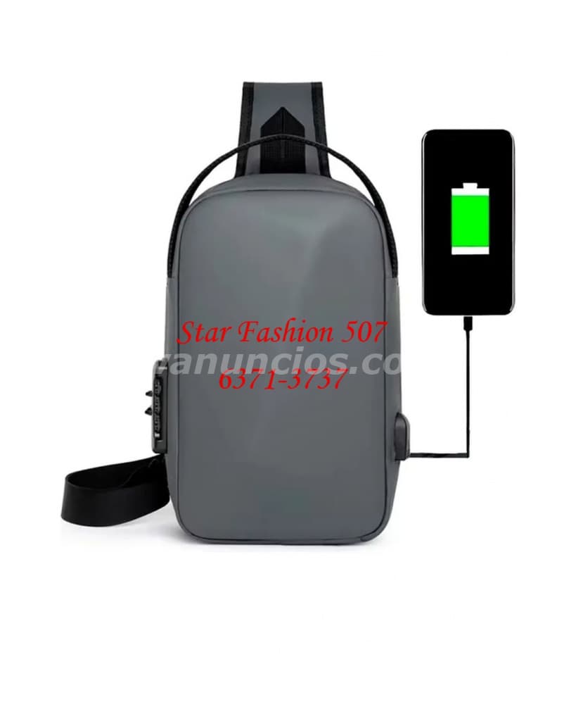 17 US$ - BOLSO ANTI-HURTO CON PUERTO USB,UNISEX (CHICOS Y CHICAS) 3