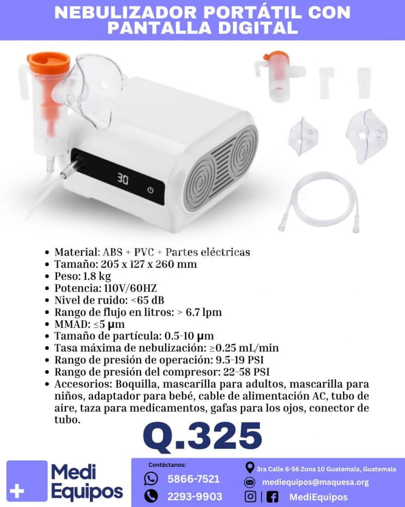 325 Quetzales - Nebulizador Portatil con Pantalla Led ideal para Viajar (Ciudad Guatemala)