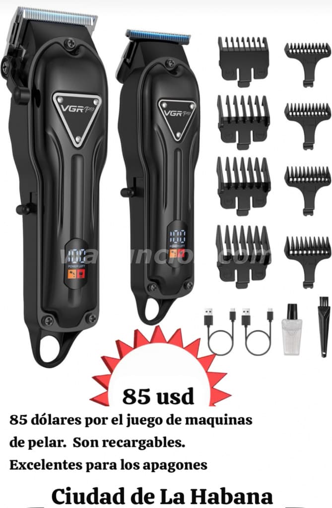 85 US$ - Maquinas de pelar recargables para los apagones (Vedado)