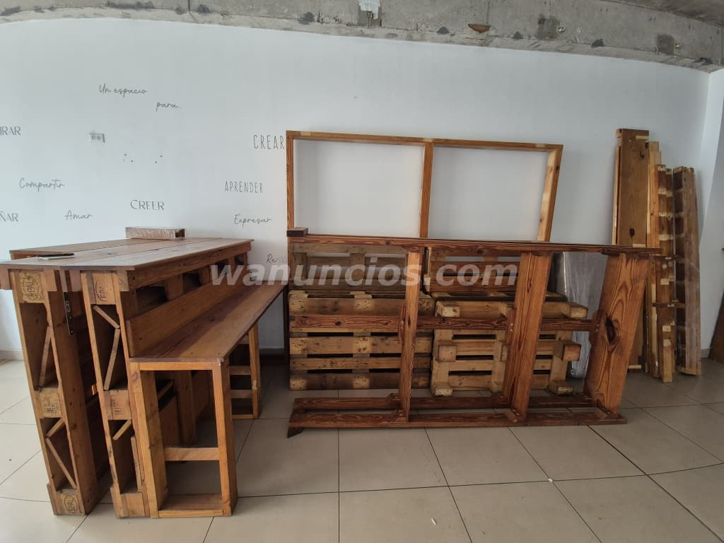 250 US$ - Conjunto de muebles y palets para negocio o terraza (pueblo nuevo)