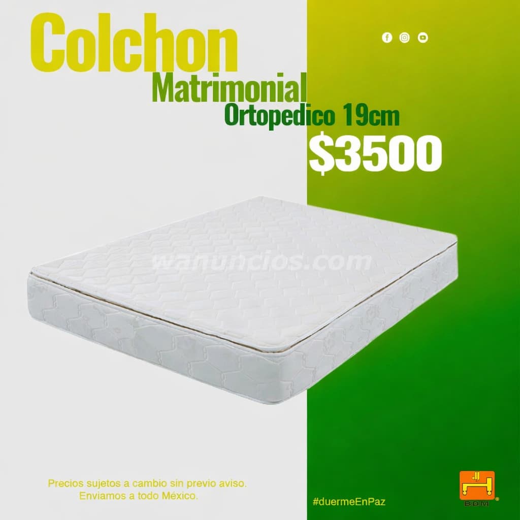 3.500 Pesos - Colchón Matrimonial Ortopédico en Monterrey | Comodidad y Descanso Garantizado (A. Esp