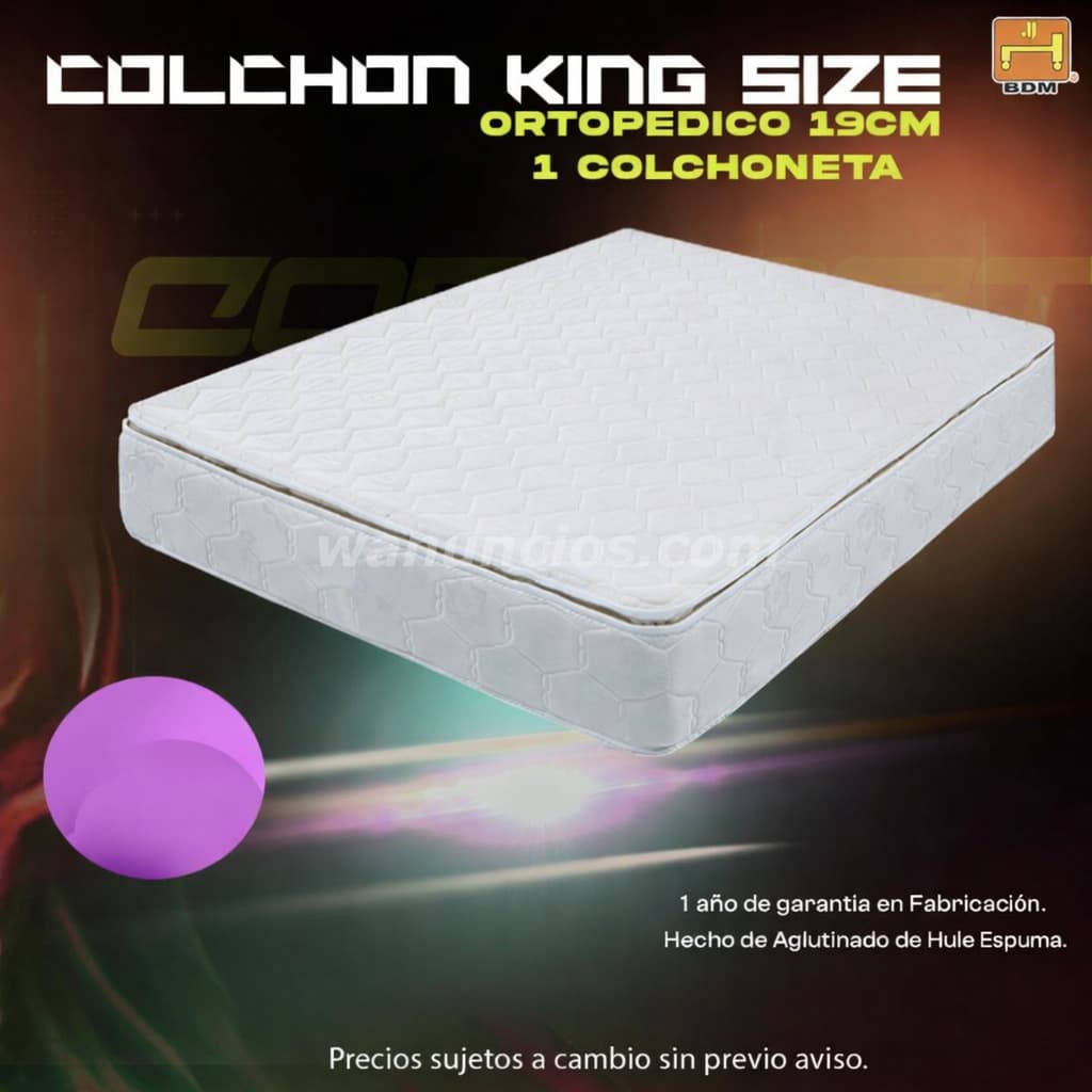 5.000 Pesos - Colchón King Size Ortopédico 19 cm en Monterrey Confort y Soporte Premium (Centro Mont