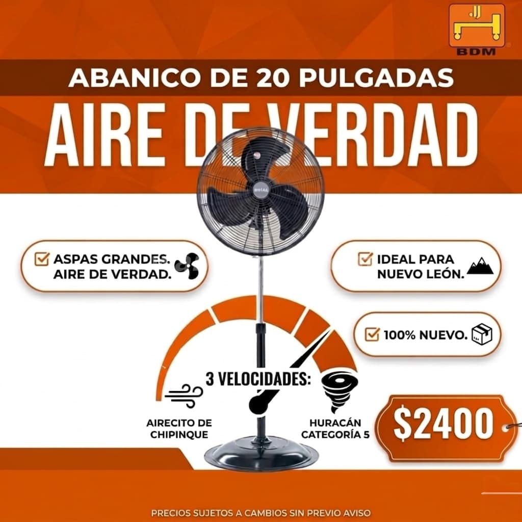 2.400 Pesos - ! Ventilador Brisa de Pedestal de 20" - En Monterrey! (Centro, Monterrey)