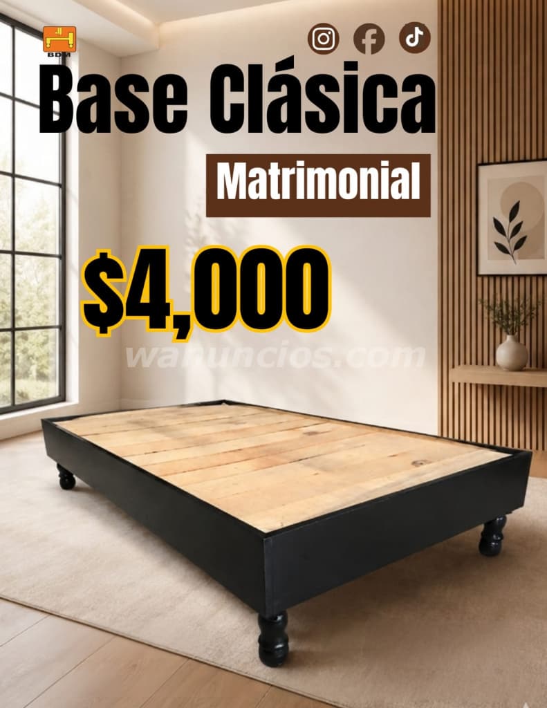 4.000 Pesos - Base Clásica Matrimonial en Nuevo León - Monterrey I Descanso Seguro (Centro Monterrey