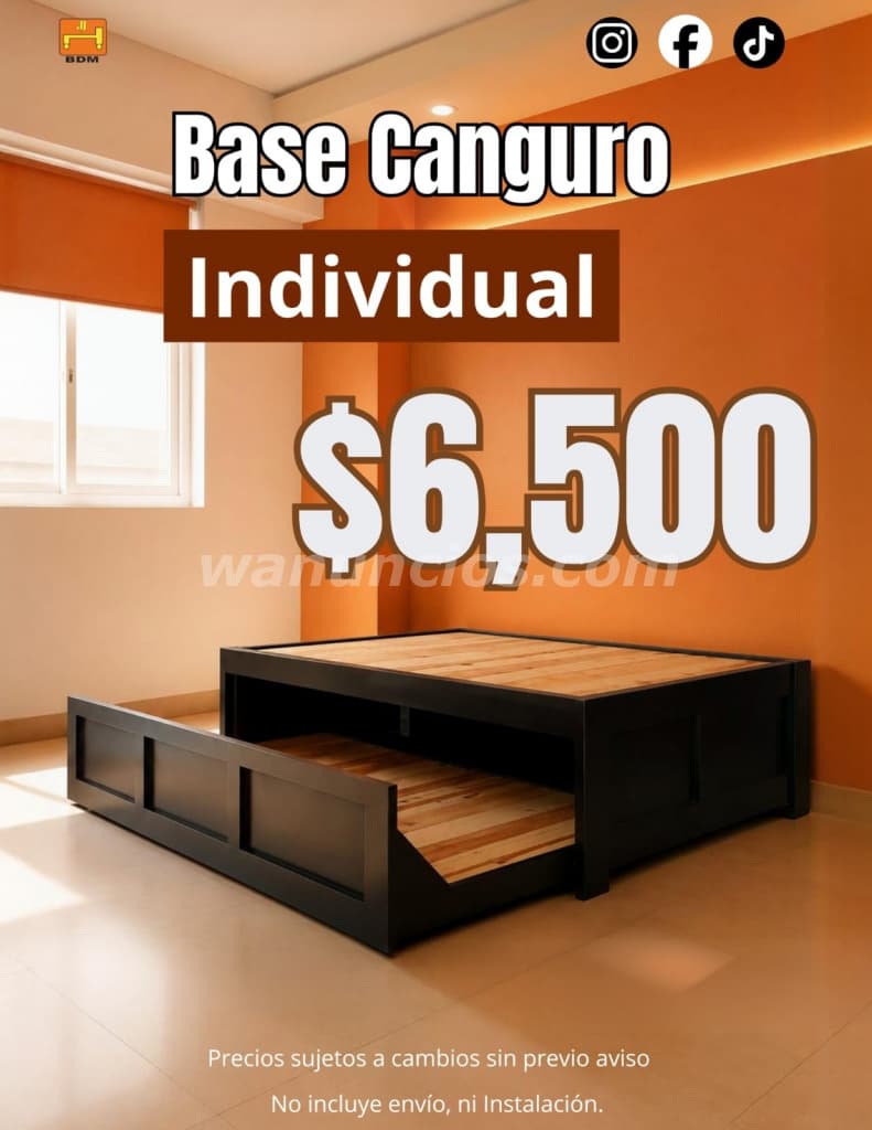 6.500 Pesos - Base Canguro Individual de Madera de Pino (Guadalajara)