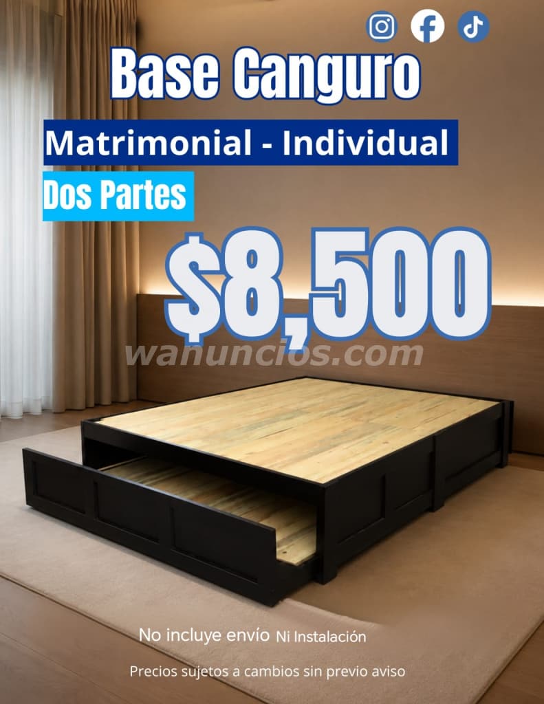 8.500 Pesos - Base Canguro Matrimonial + Individual | Envíos a Todo México (Ciudad de México)
