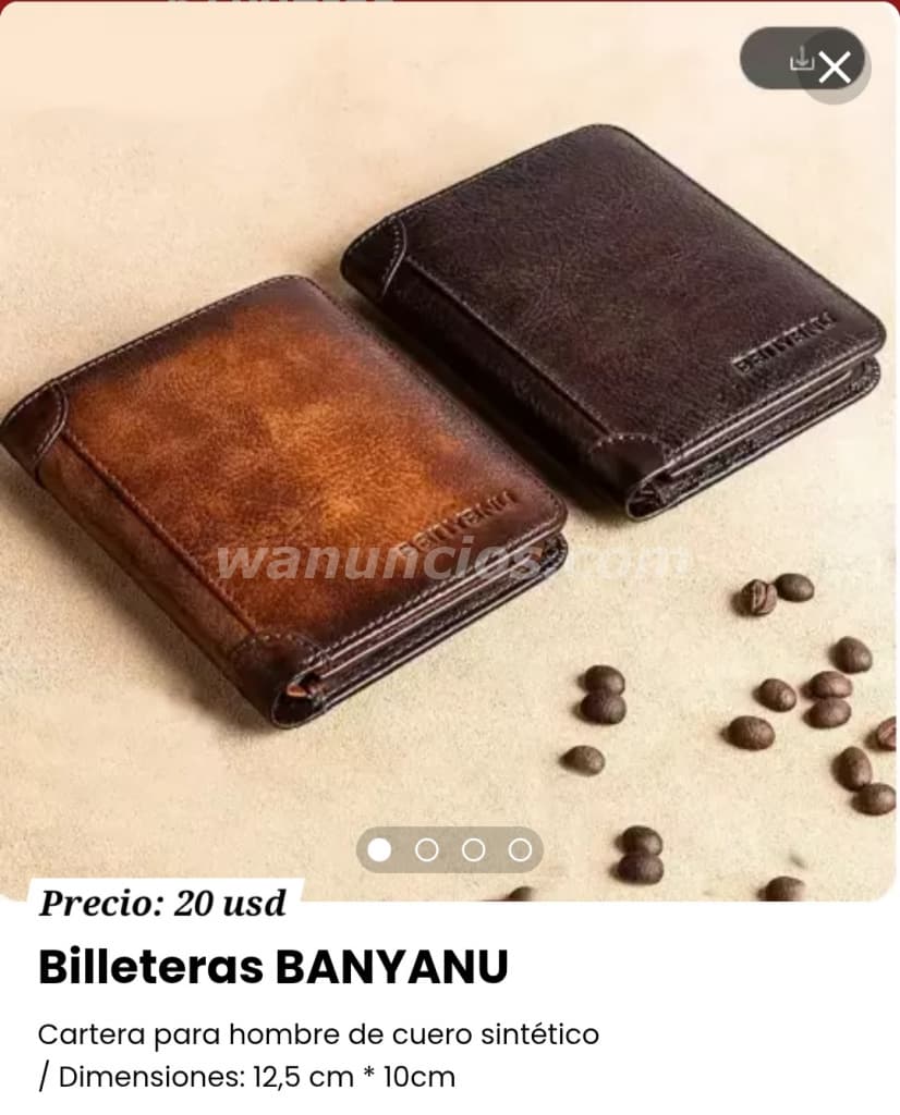 20 US$ - Billeteras BANYANU de cuero sintético, para hombres,