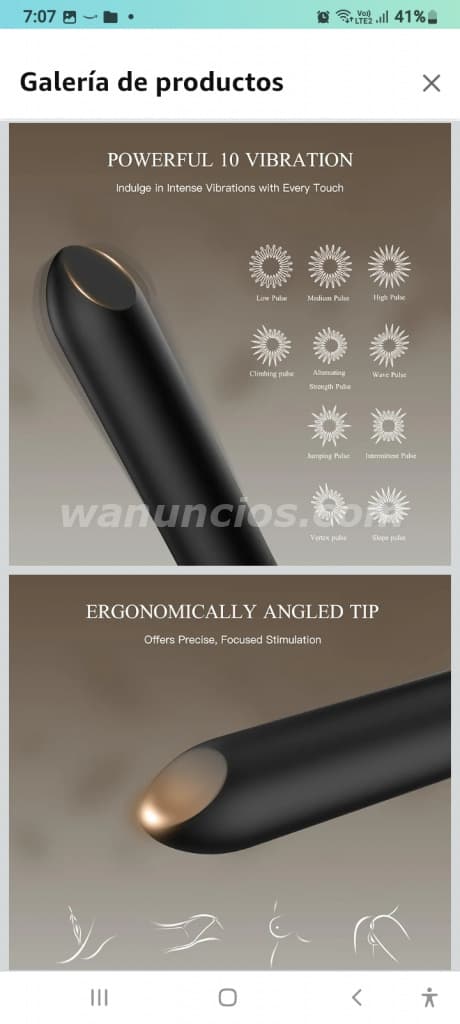 25 US$ - Vibrador de Bala Pequeño y Discreto Recargable