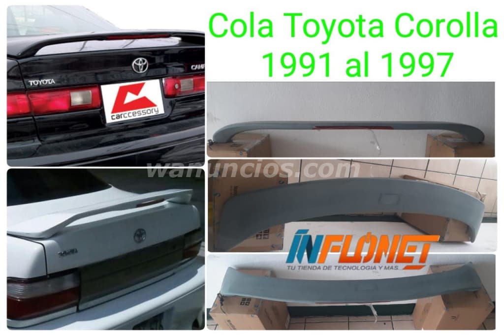 450 Quetzales - ola de Pato TOYOTA COROLLA sedan 1991 a 1998 NUEVAS Plásticas Hechas en Fabrica