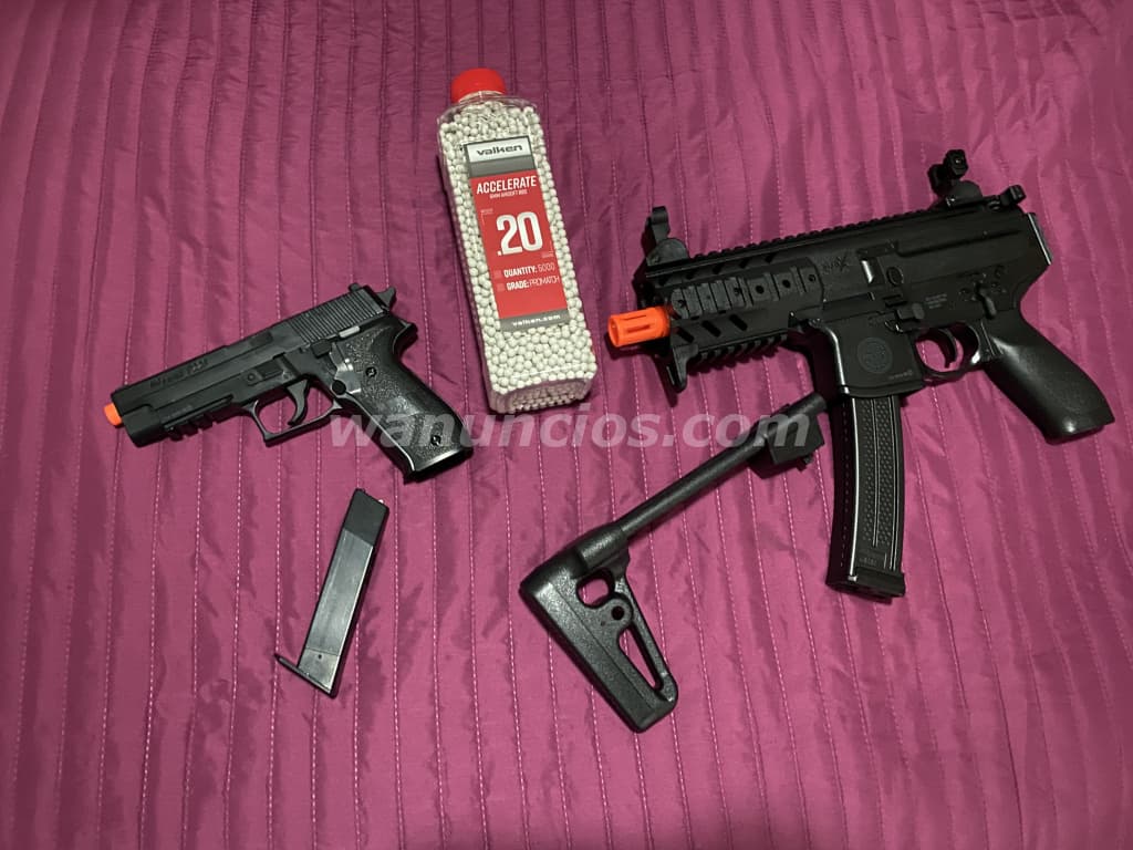 79 US$ - Pistolas Airsoft mpx y p226 Y +4500 balines gratis