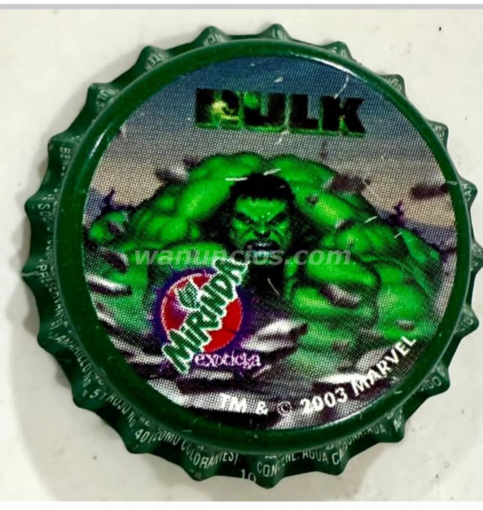 1 € - chapas de Mirinda de Hulk de los años 2000 (Guatemala)