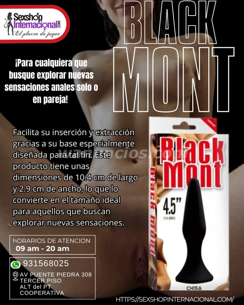 Plug Anal De Silicon Black Mont FACIL DE INSERTAR - TIENDAS AMOR (PUENTE PIEDRA)
