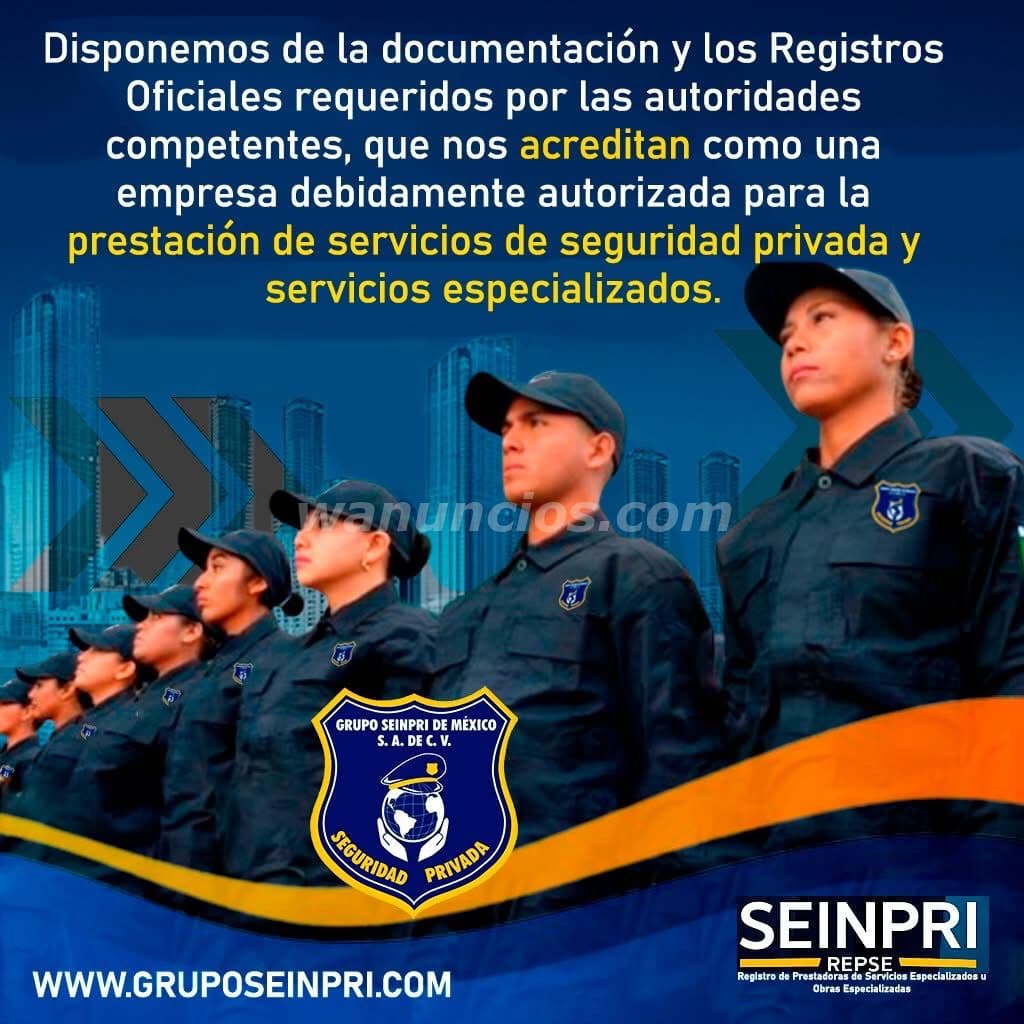 GRUPO SEINPRI DE MÉXICO S.A. DE C.V. "SEGURIDAD PRIVADA" (CDMX, EDO MÉXICO, INTERIOR REP)