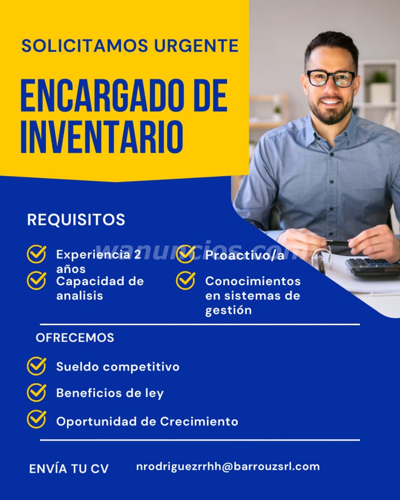 Estamos en busca de un/a Encargado de Inventario (Santo Domingo Oeste)