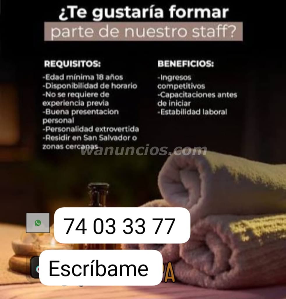 Para atención a caballero y masajes plaza fija (Se buscan masajista)
