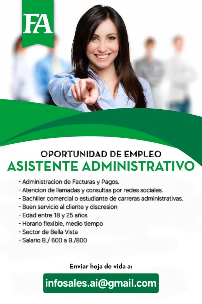 Asistente Administrativa Horario Flexible (Bella Vista)