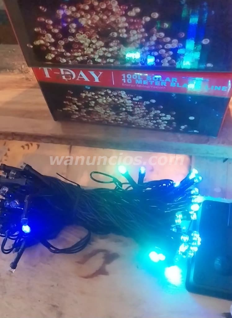 10 US$ - Guia solar led de 10 metros multicolor y blanco (San salvador)