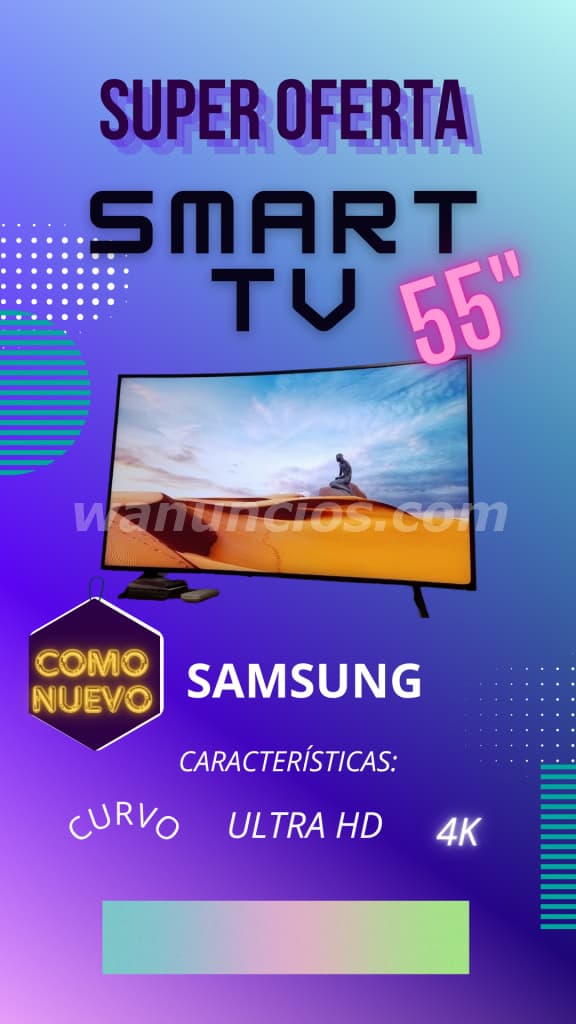 980.000 Pesos - VENDO TELEVISOR GRANDE SAMSUNG 55" 4K, ULTRA HD, EN MEDELLIN (medellin)