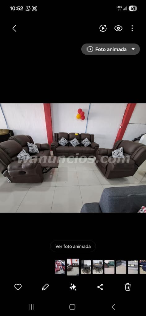 1.410 US$ - Juego de sala reclinables 3.2.1. Para la familia (Apopa)