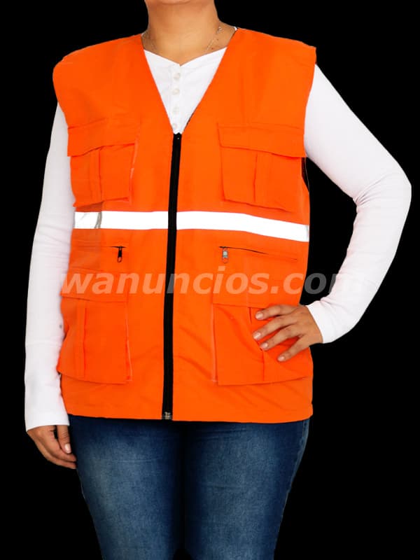 1 US$ - Chaleco reflectivo con bolsillos varios modelos